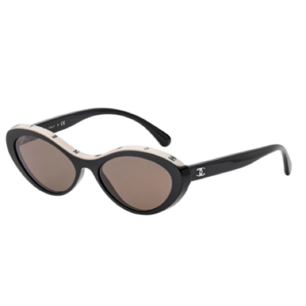 IN SEARCH OF CHANEL OVAL SUNGLASSES IN BLACK/BEIGE - CH5416
